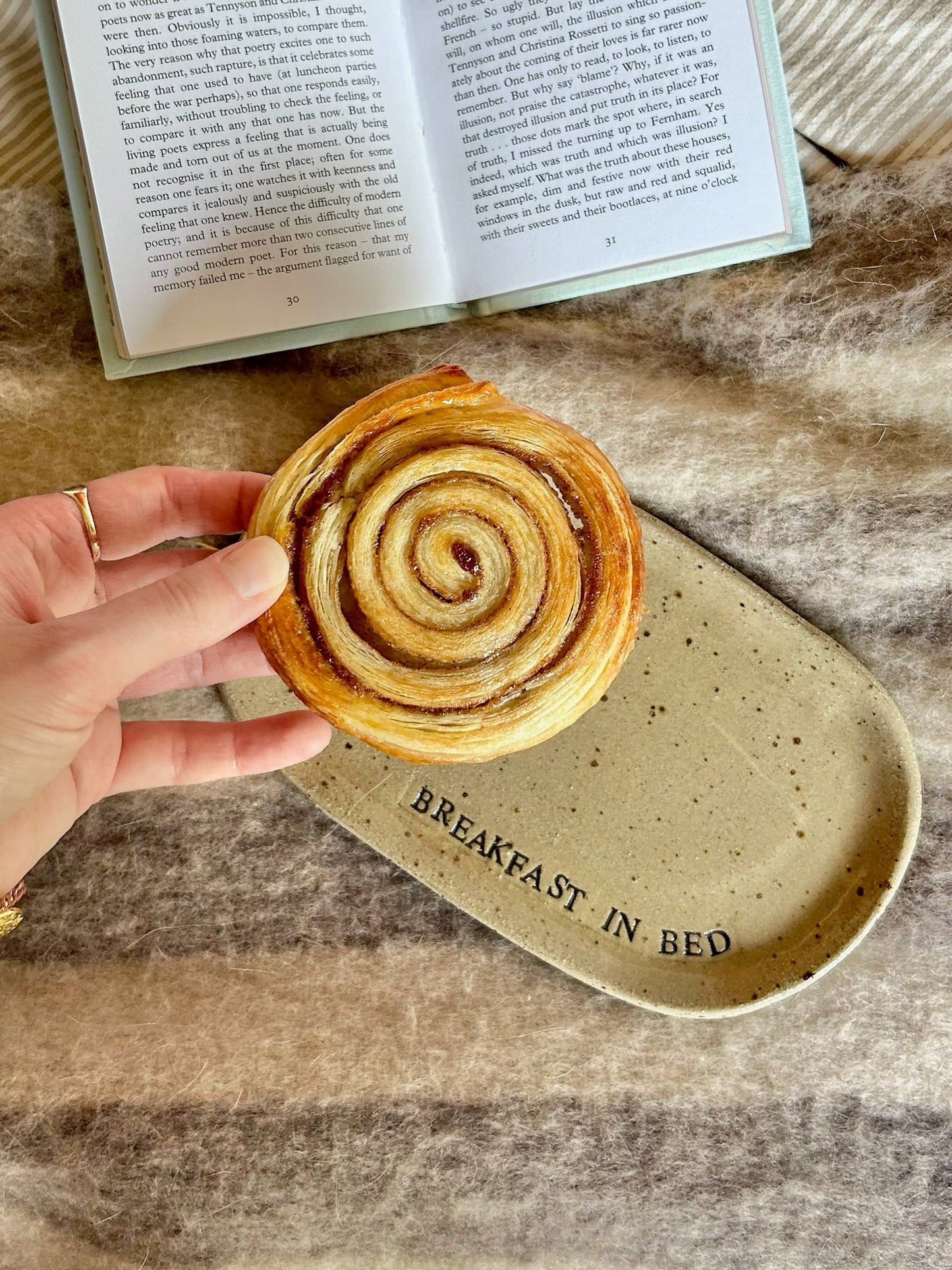 Breakfast in Bed Ceramic Plate