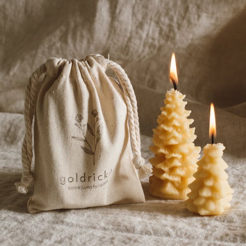 Beeswax Christmas Tree Candles