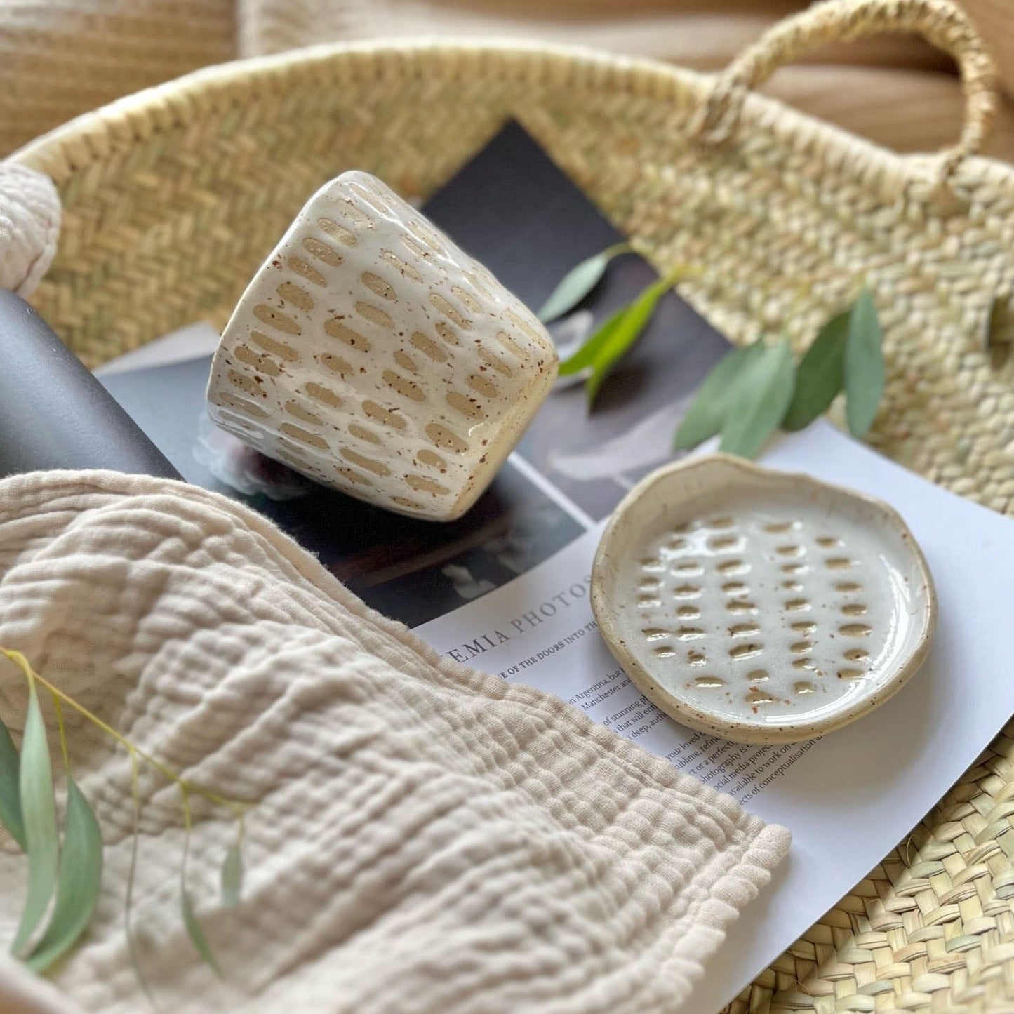 Dashes | Biscuit Plate & Cosy Mug Duo