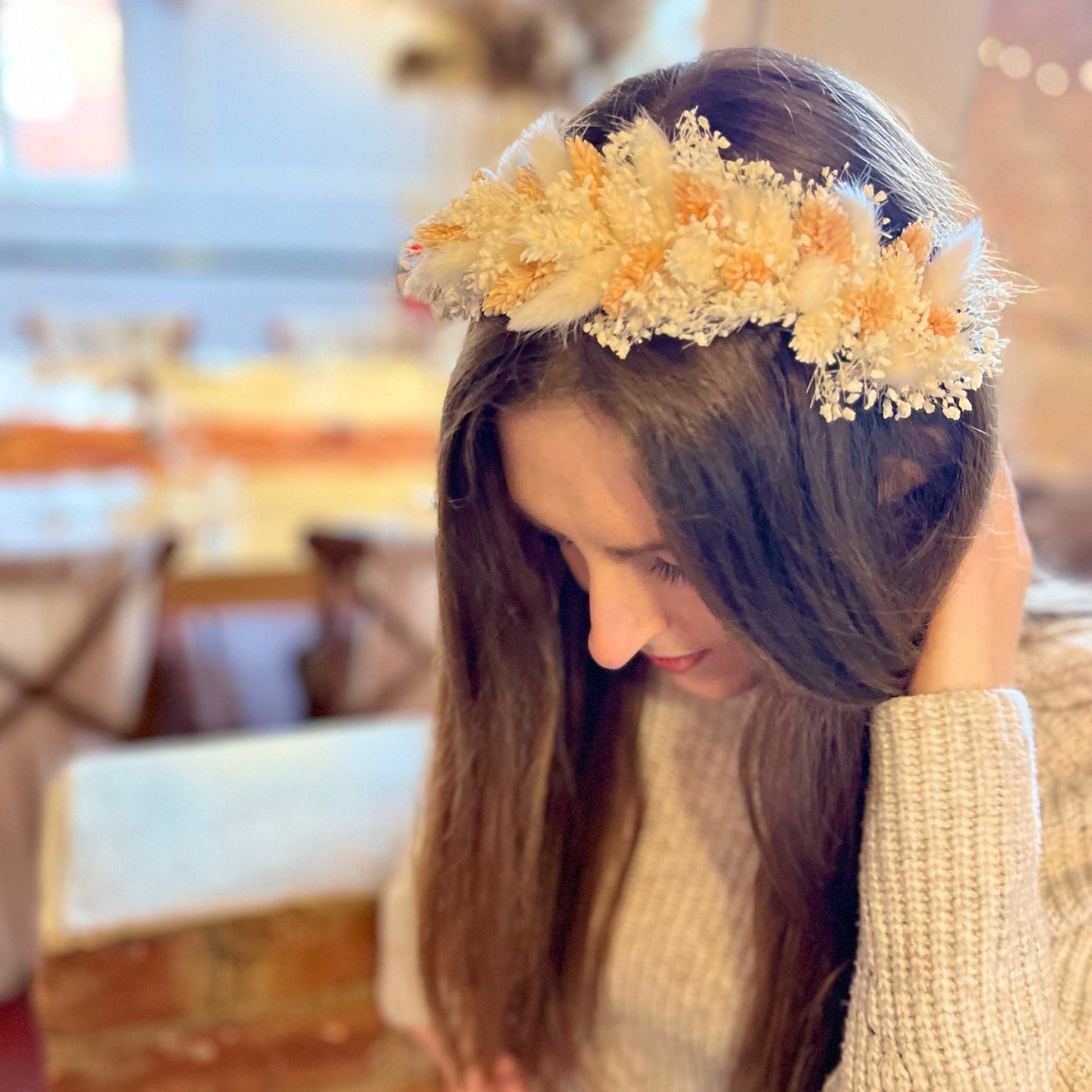 Dried Flower Headband & Crown | Blush