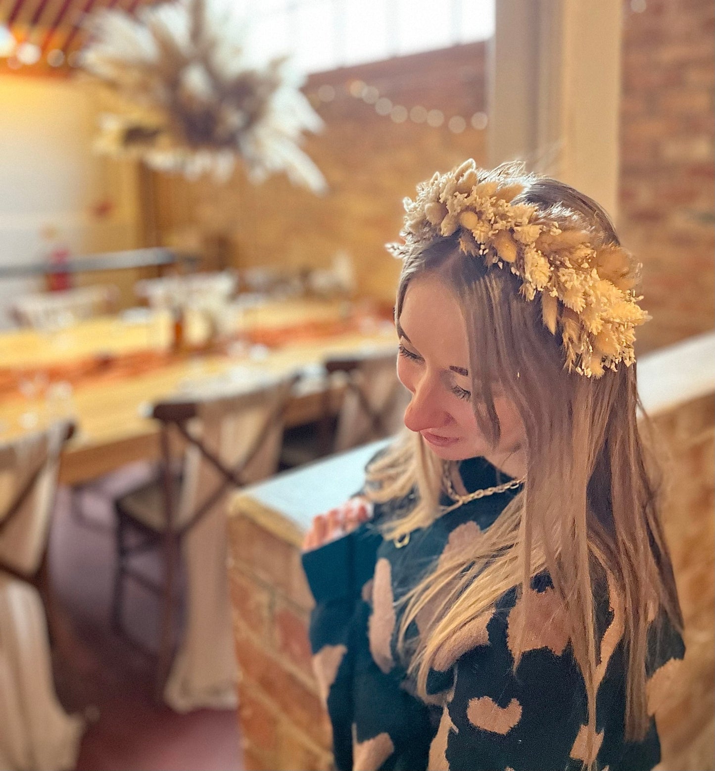 Dried Flower Headband & Crown | Pampas
