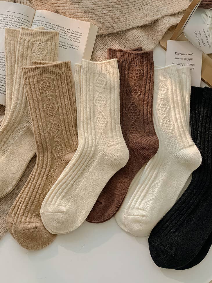 Knitted Cosy Socks | Beige