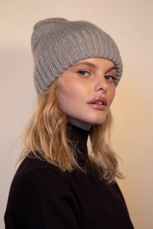 Mohair Wool Beanie | Arctic Grey