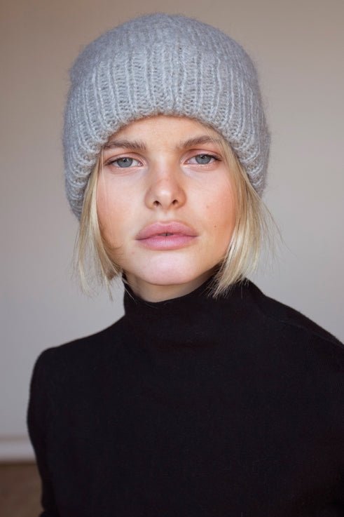 Mohair Wool Beanie | Arctic Grey