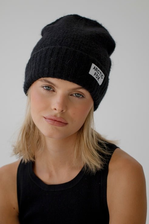 Mohair Wool Beanie | Midnight Black