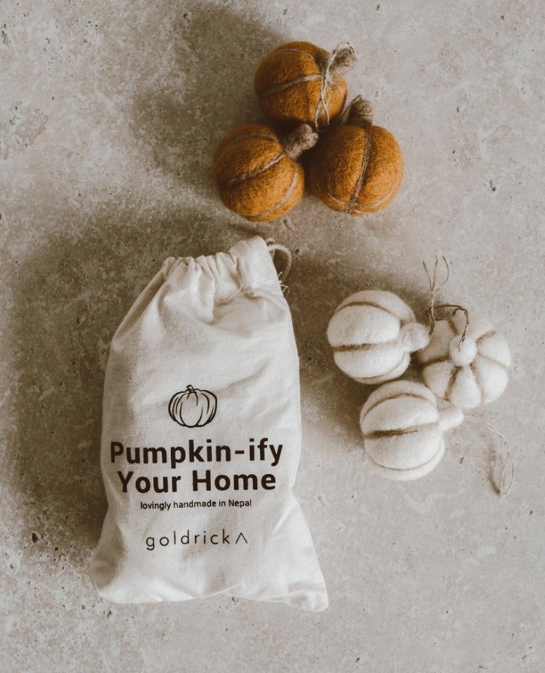 Natural Wool Pumpkins