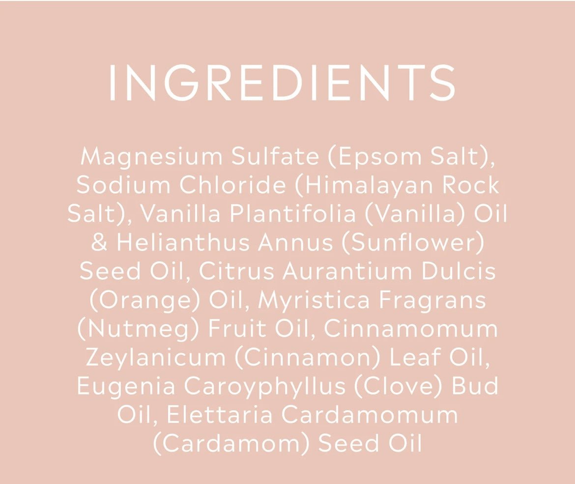 Bath Salts | Cinnamon, Vanilla + Nutmeg
