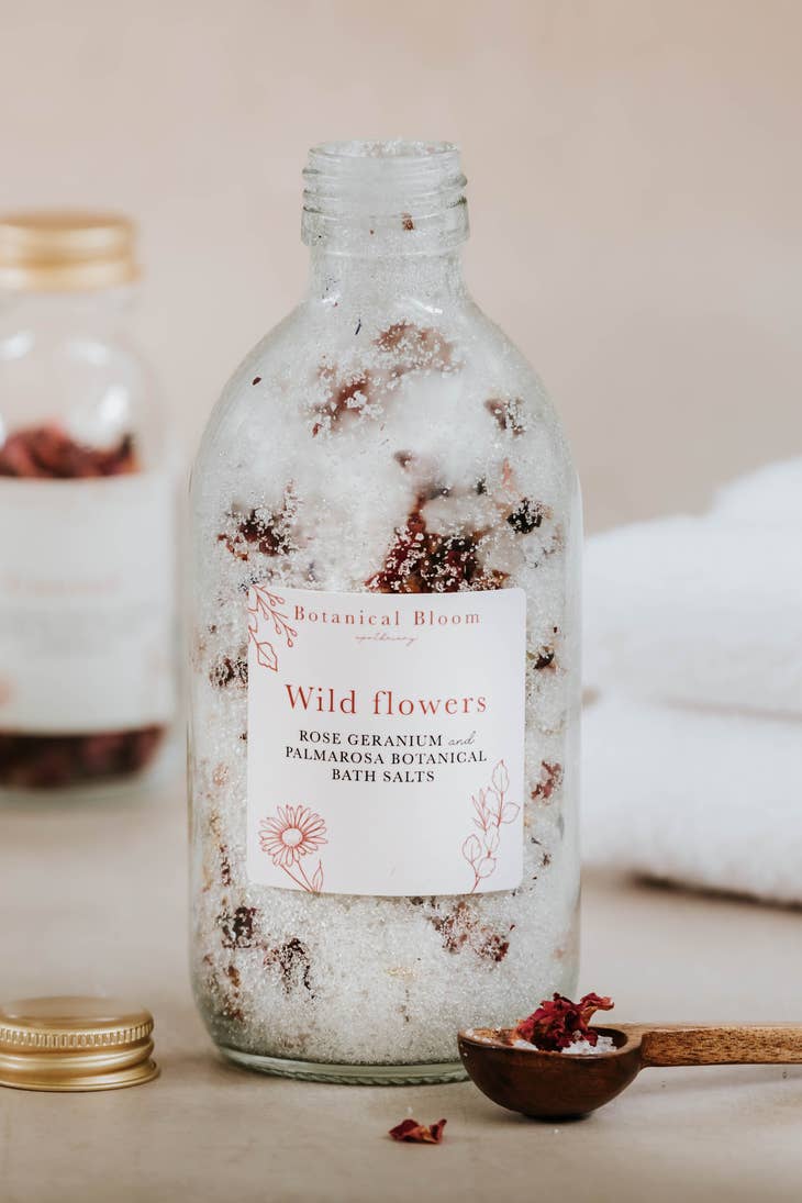 Rose Geranium + Palma Rosa Bath Salts