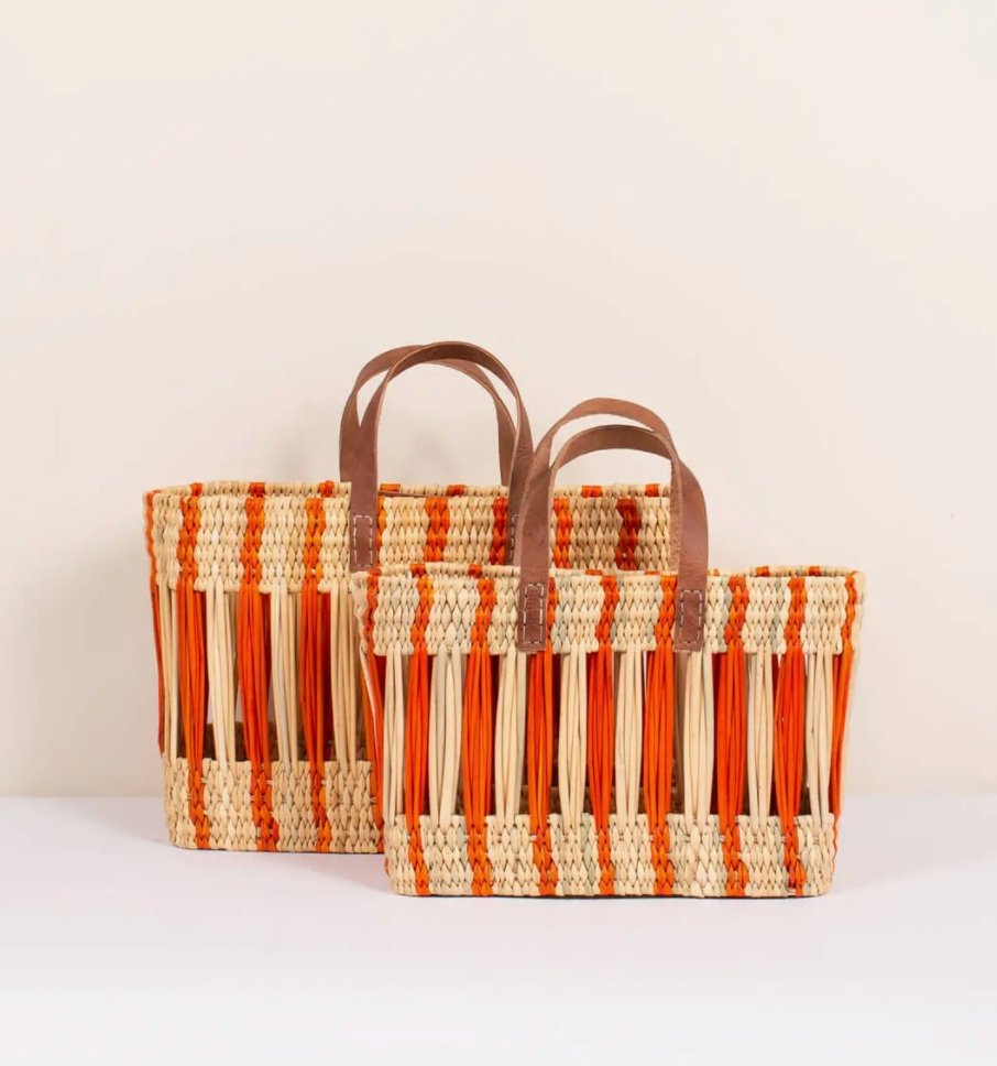 Striking Orange Stripe Basket