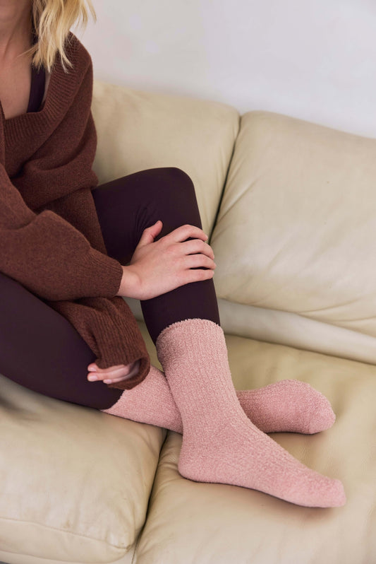 100% Recycled Cosy Socks | Muted Pink