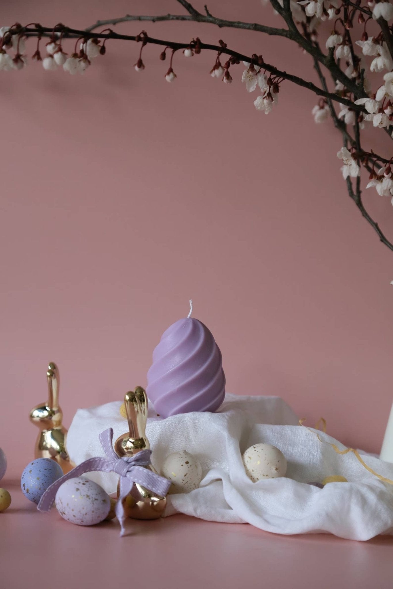 Spiral Easter egg candles | Vegan Handmade Soy Wax