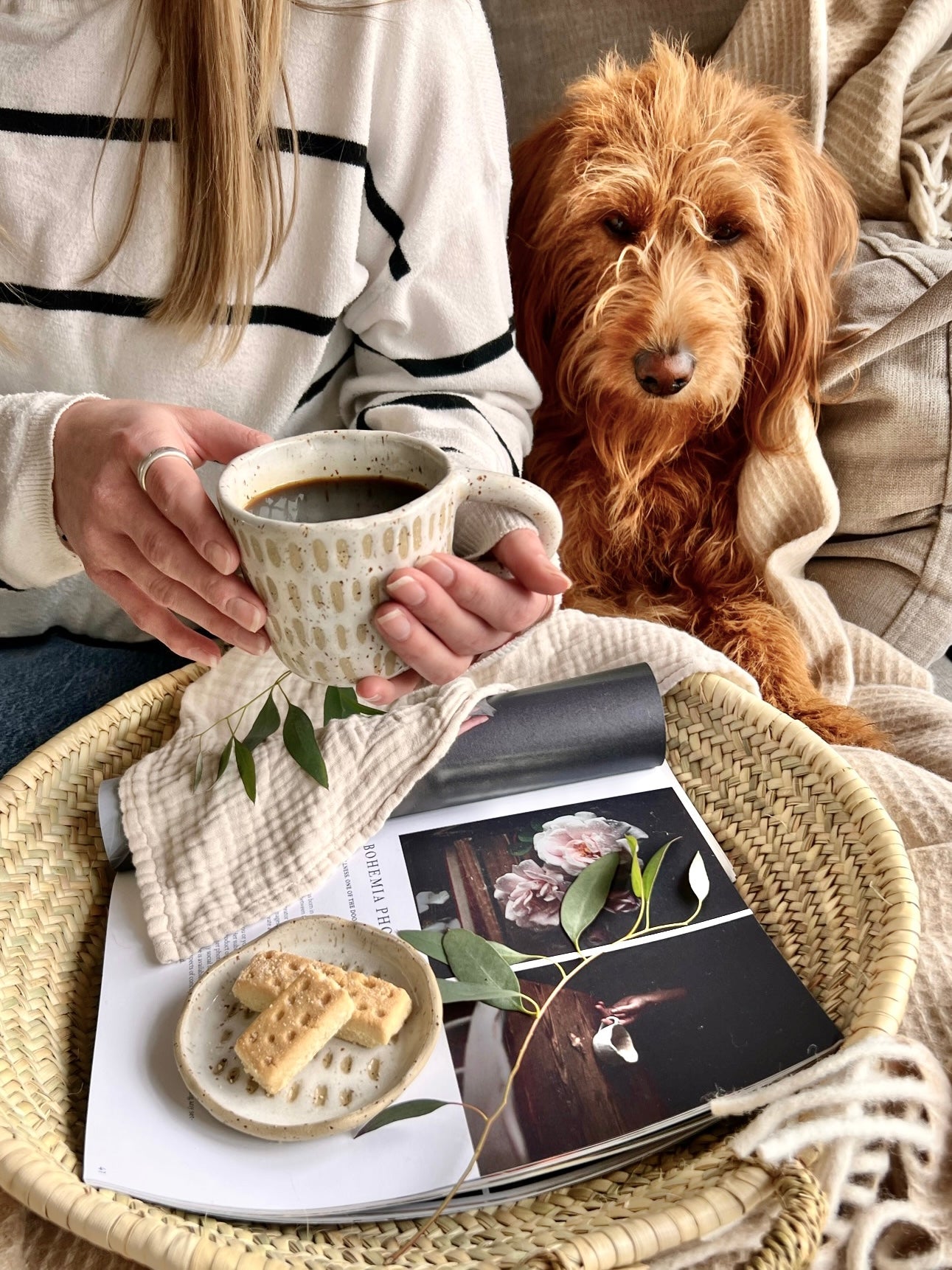 Dashes | Biscuit Plate & Cosy Mug Duo