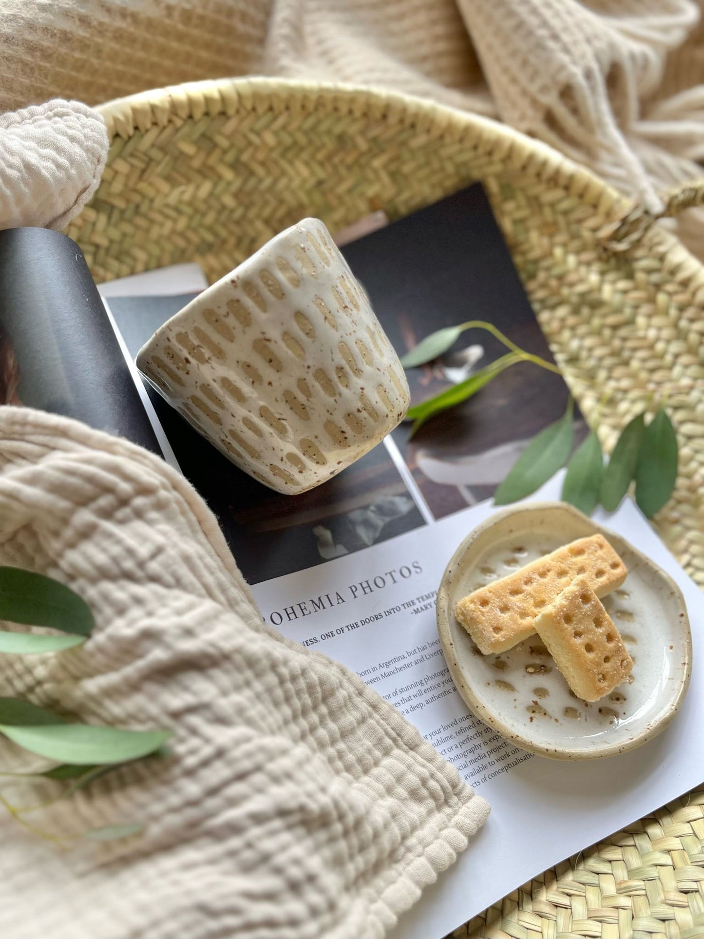 Dashes | Biscuit Plate & Cosy Mug Duo