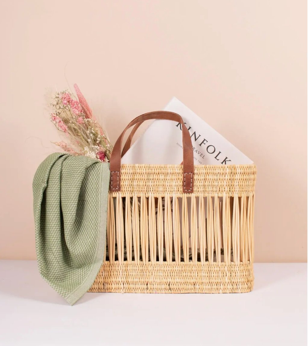 Decorative Reed Storage Basket