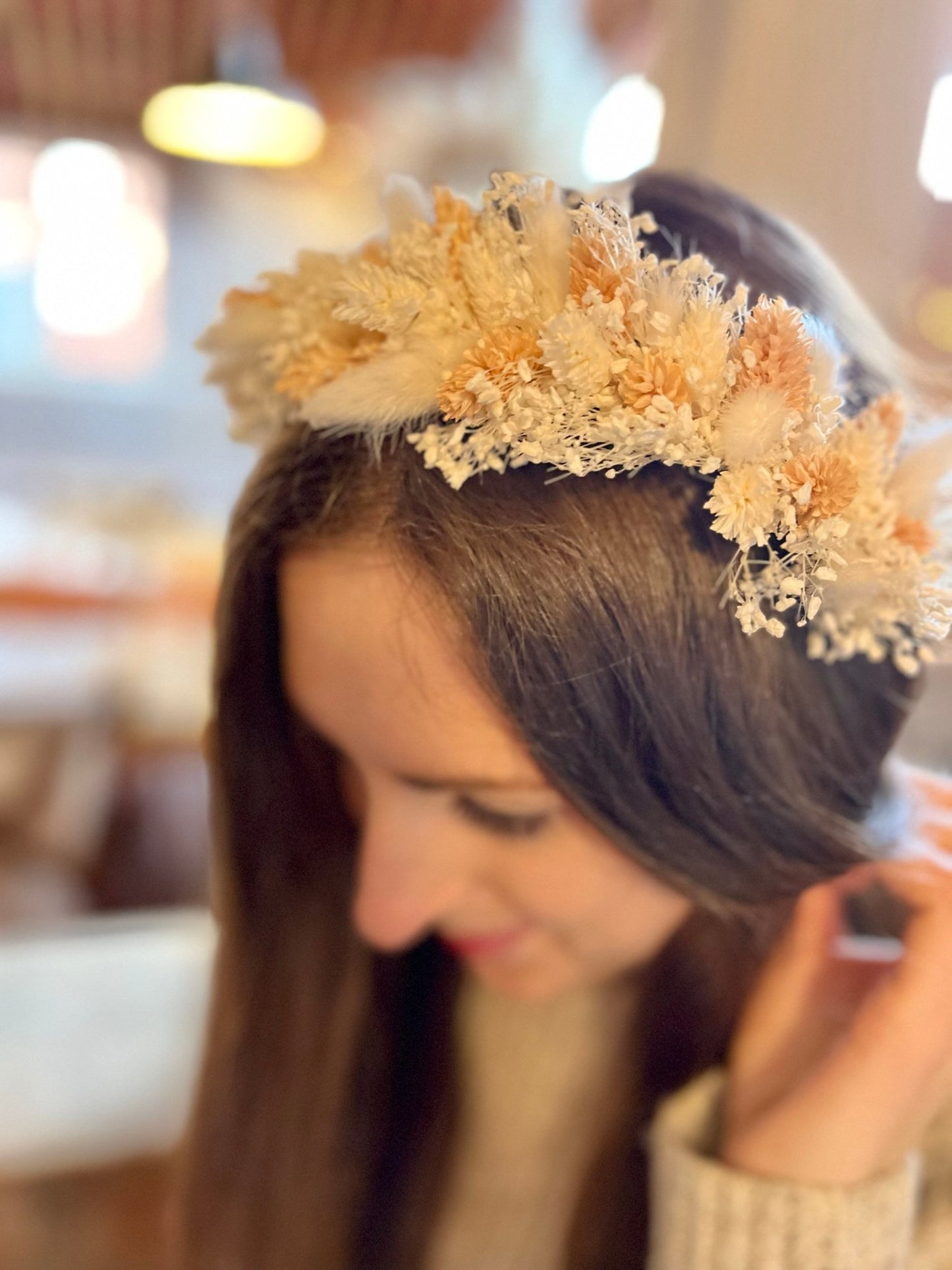 Dried Flower Headband & Crown | Blush