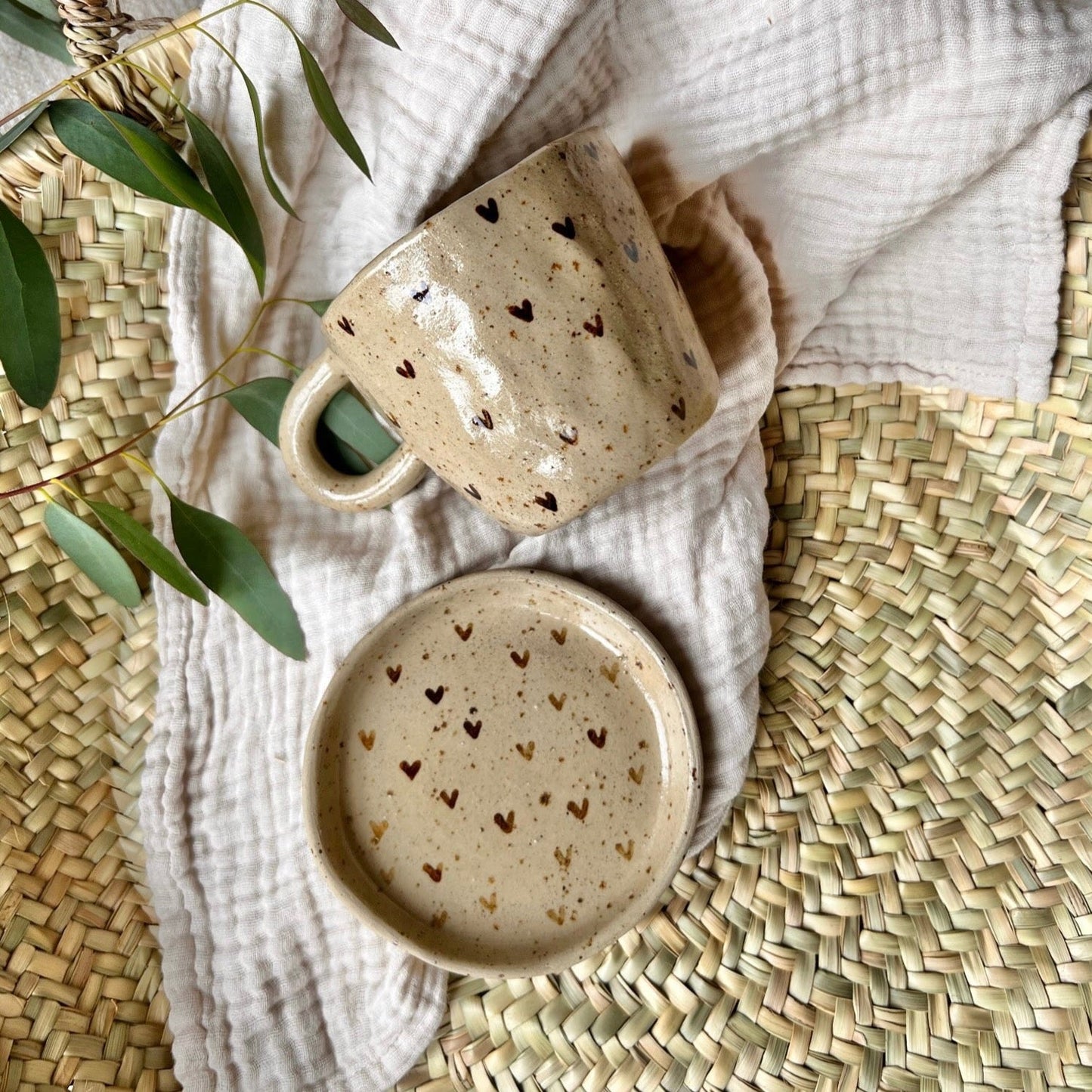 Hearts | Biscuit Plate & Cosy Mug Duo