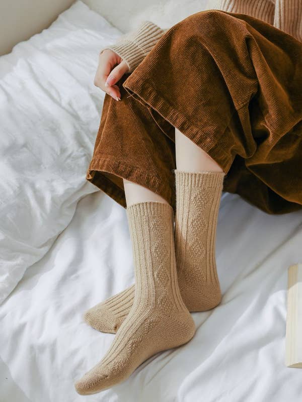 Knitted Cosy Socks | Beige