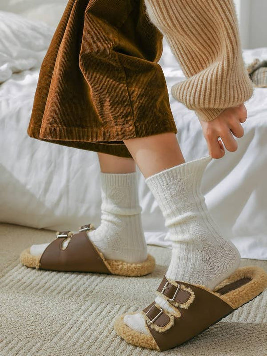 Knitted Cosy Socks | White
