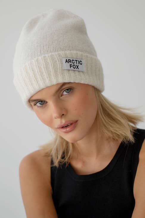 Mohair Wool Beanie | Polar White