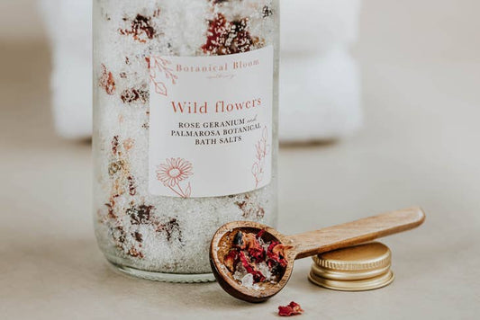 Rose Geranium + Palma Rosa Bath Salts