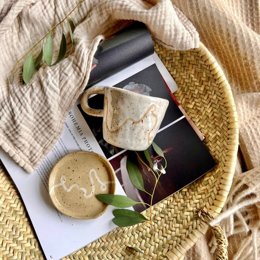 Squiggle | Biscuit Plate & Cosy Mug Duo