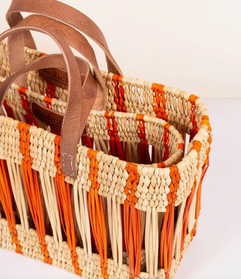 Striking Orange Stripe Basket