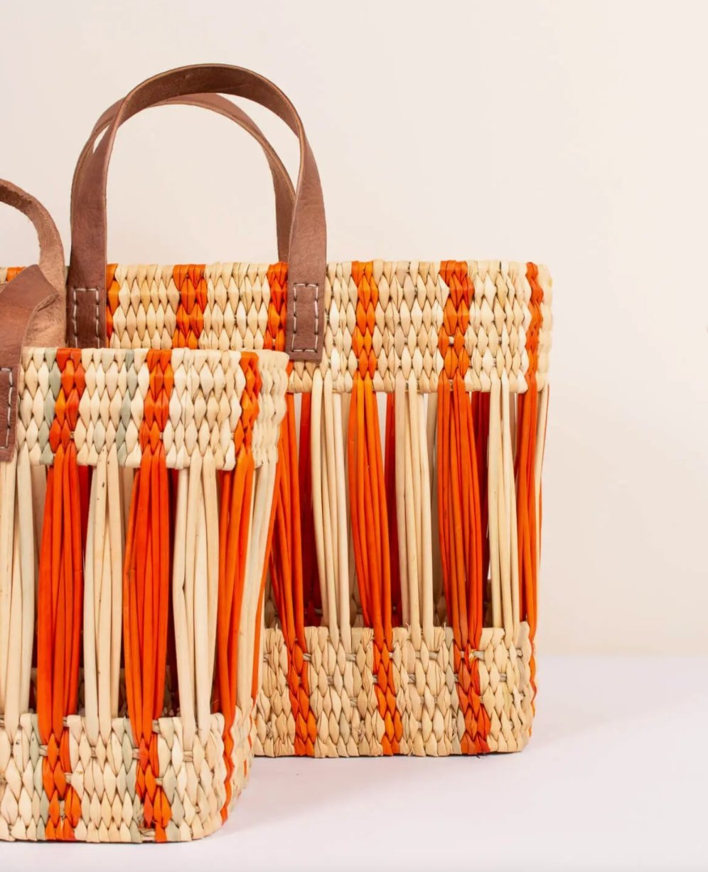 Striking Orange Stripe Basket