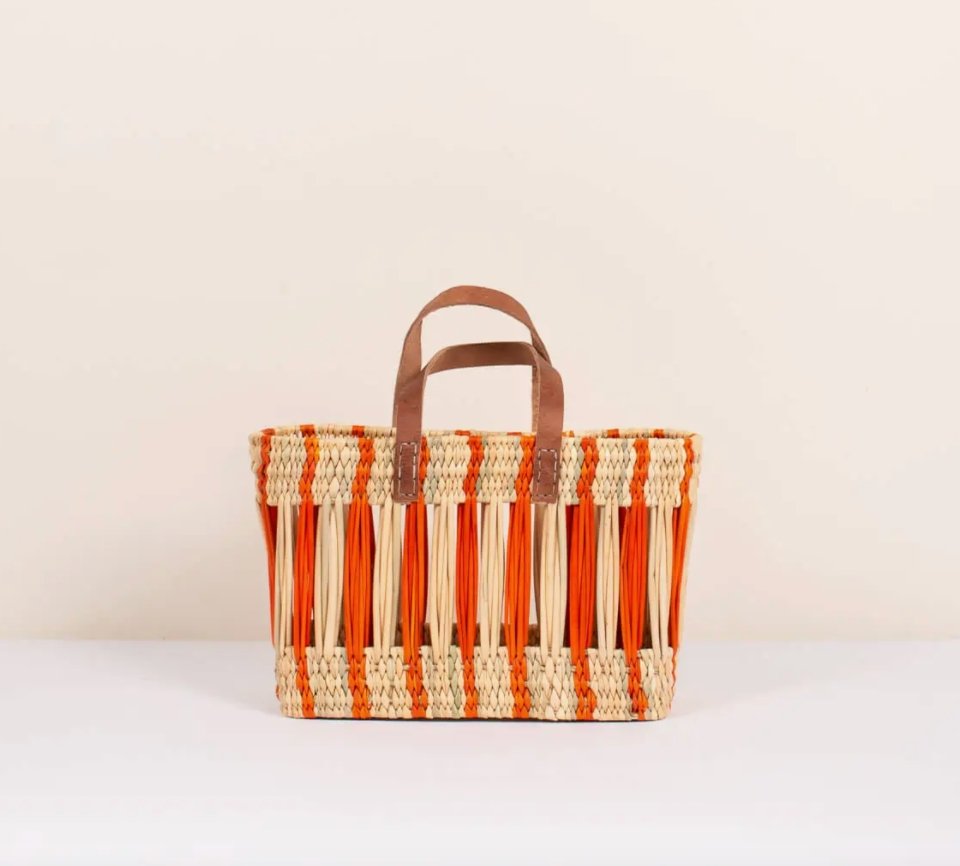 Striking Orange Stripe Basket